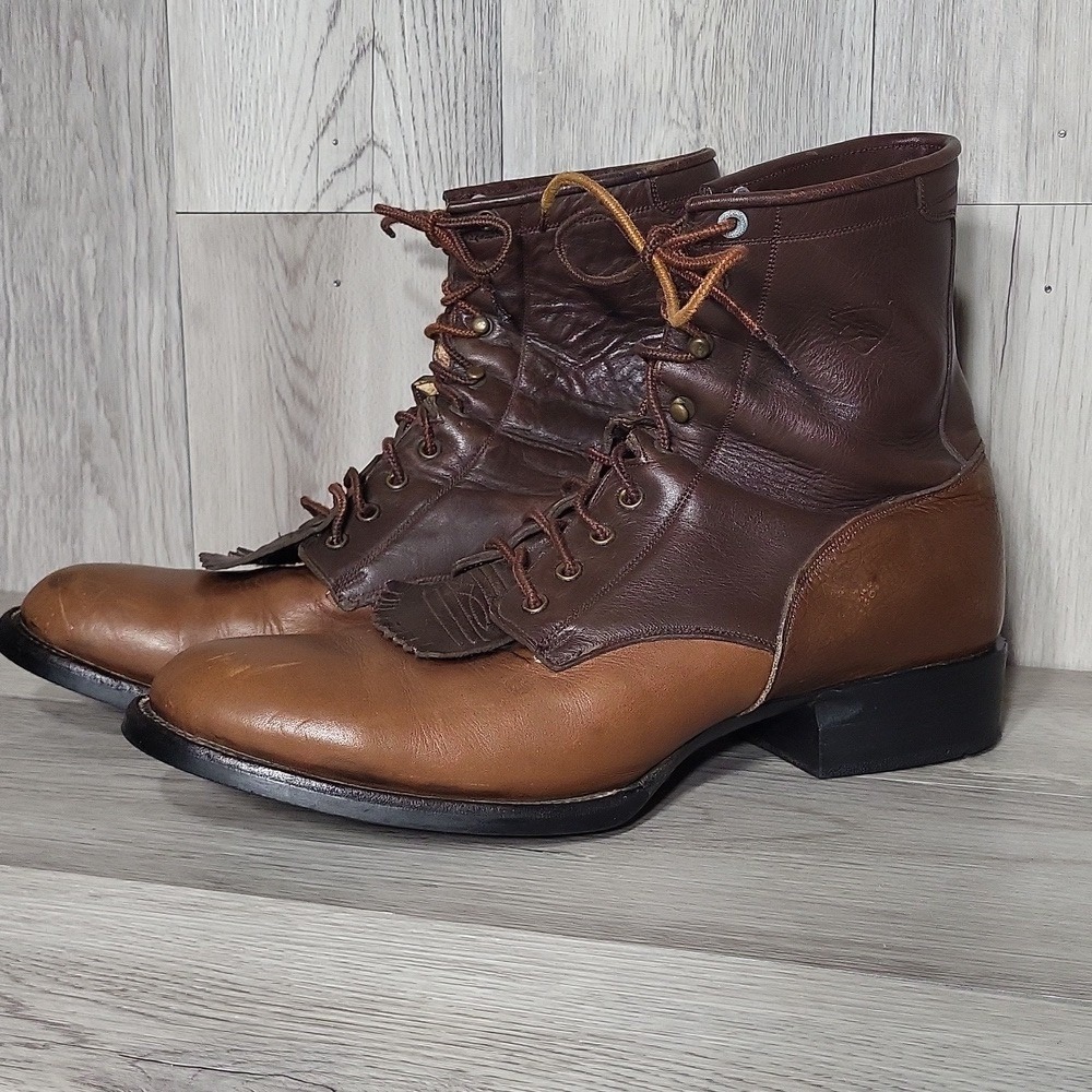 Ariat Pro Lacer Mens 9.5D Lace Up Boots Riding Western Vintage Style Leather